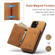 iPhone 13 DG.MING M1 Series 3-Fold Multi Card Wallet Shockproof Case with Holder Function  - Brown