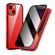 iPhone 13 Anti-peeping Magnetic Metal Frame Double-sided Tempered Glass Phone Case - Red