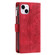 iPhone 13 Multi-Card Totem Zipper Leather Phone Case - Red