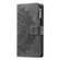 iPhone 13 Multi-Card Totem Zipper Leather Phone Case - Grey