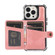 iPhone 13 Wallet Card Shockproof Phone Case - Rose Gold