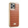 iPhone 13 Fierre Shann Crocodile Texture Electroplating PU Phone Case - Brown