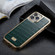 iPhone 13 Fierre Shann Crocodile Texture Electroplating PU Phone Case - Green