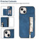 iPhone 13 Zipper Card Holder Phone Case - Blue