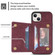 iPhone 13 Zipper Card Holder Phone Case - Wine Red