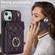 iPhone 13 Rhombic Texture Card Bag Phone Case with Long Lanyard - Dark Purple