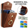 iPhone 13 Rhombic Texture Card Bag Phone Case with Long Lanyard - Brown