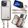 iPhone 13 Pro JEEHOOD C22 Series Zipper Wallet Leather Phone Case with Dual Lanyard - Rose Gold