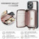 iPhone 13 Pro JEEHOOD C22 Series Zipper Wallet Leather Phone Case with Dual Lanyard - Rose Gold