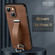 iPhone 13 SULADA Cool Series PC + Leather Texture Skin Feel Shockproof Phone Case  - Brown