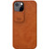 iPhone 13 NILLKIN QIN Series Pro Sliding Camera Cover Design Crazy Horse Texture Horizontal Flip Leather Case with Card Slot - Brown