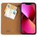 iPhone 13 GEBEI Top-grain Horizontal Flip Leather Phone Case - Brown