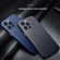 iPhone 13 R-JUST Carbon Fiber Leather Texture All-inclusive Shockproof Back Cover Case - Sapphire Blue