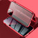 iPhone 13 Four-corner Shockproof Anti-peeping Magnetic Metal Frame Double-sided Tempered Glass Case - Red