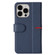 iPhone 13 GEBEI Top-grain Leather Horizontal Flip Protective Case with Holder & Card Slots & Wallet & Photo Frame - Blue
