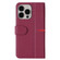 iPhone 13 GEBEI Top-grain Leather Horizontal Flip Protective Case with Holder & Card Slots & Wallet & Photo Frame - Red Wine