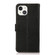 iPhone 13 KHAZNEH Side-Magnetic Litchi Genuine Leather RFID Case - Black