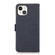 iPhone 13 KHAZNEH Side-Magnetic Litchi Genuine Leather RFID Case - Blue