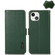 iPhone 13 KHAZNEH Side-Magnetic Litchi Genuine Leather RFID Case - Green