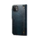 iPhone 13 Denior Oil Wax Cowhide Magnetic Button Genuine Leather Case - Dark Blue