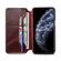 iPhone 13 Denior Oil Wax Top Layer Cowhide Simple Flip Leather Case - Dark Red