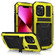 iPhone 13 R-JUST Shockproof Waterproof Dust-proof Metal + Silicone Protective Case with Holder - Yellow