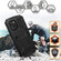 iPhone 13 R-JUST Shockproof Waterproof Dust-proof Metal + Silicone Protective Case with Holder - Black