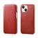 iPhone 13 ICARER First Layer Cowhide Horizontal Flip Phone Case - Red