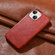 iPhone 13 ICARER First Layer Cowhide Horizontal Flip Phone Case - Red