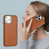 iPhone 15 Pro Max Leather Texture Full Coverage Phone Case - Brown