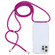 iPhone 15 Pro Max Transparent Acrylic Airbag Shockproof Phone Protective Case with Lanyard - Rose Purple