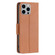 iPhone 15 Pro Max Litchi Texture Pure Color Flip Leather Phone Case - Brown