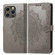 iPhone 15 Pro Max Mandala Flower Embossed Leather Phone Case - Gray