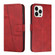 iPhone 15 Pro Max Stitching Calf Texture Buckle Leather Phone Case - Red