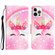 iPhone 15 Pro Max Colored Drawing Leather Phone Case - Unicorn