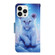 iPhone 15 Pro Max 3D Colored Drawing Flip Leather Phone Case - Leopard