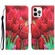 iPhone 15 Pro Max Colored Drawing Leather Phone Case - Tulips