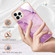 iPhone 15 Pro Max Electroplating Marble Pattern Dual-side IMD TPU Shockproof Phone Case - Purple 001