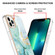 iPhone 15 Pro Max Electroplating Marble Pattern Dual-side IMD TPU Shockproof Phone Case - Green 003