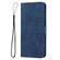 iPhone 15 Pro Max Skin Feel Heart Pattern Leather Phone Case - Blue