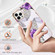 iPhone 15 Pro Max Electroplating Pattern IMD TPU Shockproof Case - Purple Flower