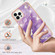 iPhone 15 Pro Max Electroplating Marble Pattern Dual-side IMD TPU Shockproof Phone Case - Purple 002