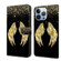 iPhone 15 Pro Max Crystal 3D Shockproof Protective Leather Phone Case - Golden Wings