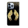 iPhone 15 Pro Max Crystal 3D Shockproof Protective Leather Phone Case - Golden Wings