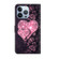 iPhone 15 Pro Max Crystal 3D Shockproof Protective Leather Phone Case - Lace Love