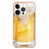 iPhone 15 Pro Max Electroplating Marble Dual-side IMD Phone Case - Draft Beer