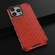 iPhone 15 Pro Max Lanyard Honeycomb Phone Case - Red