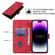 iPhone 15 Pro Max Skin-feel Embossed Leather Phone Case - Red