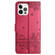 iPhone 15 Pro Max Cat Embossing Pattern Leather Phone Case with Lanyard - Red