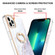 iPhone 15 Pro Max Electroplating Marble Pattern IMD TPU Shockproof Case with Ring Holder - White 006